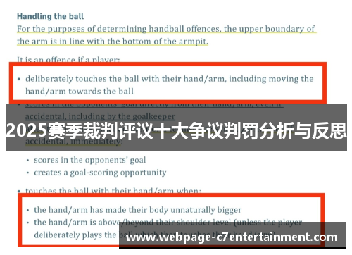 2025赛季裁判评议十大争议判罚分析与反思 2025赛季裁判评议十大争议判罚分析与反思