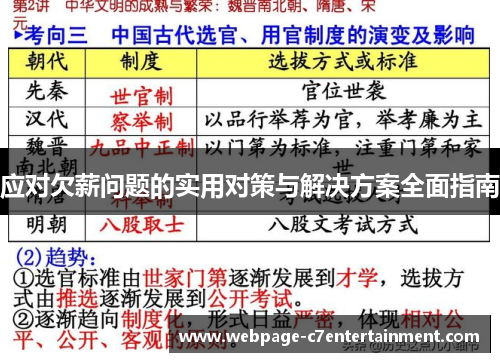 应对欠薪问题的实用对策与解决方案全面指南 应对欠薪问题的实用对策与解决方案全面指南