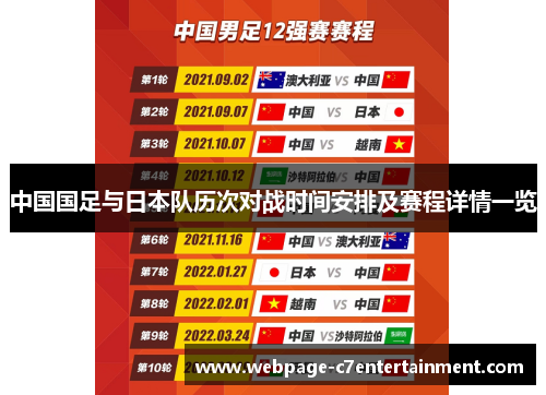 中国国足与日本队历次对战时间安排及赛程详情一览 中国国足与日本队历次对战时间安排及赛程详情一览
